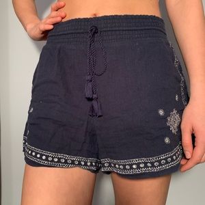 Navy blue flowy shorts